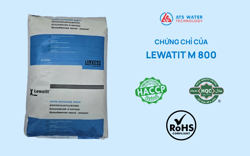Các chứng nhận của hạt nhựa Lewatit® MonoPlus M 800
