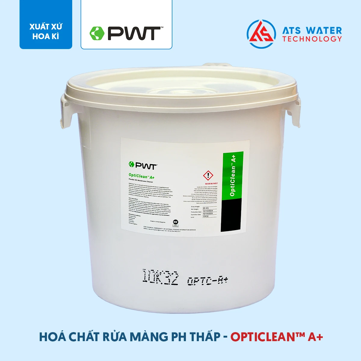 Hóa chất rửa màng lọc có tính axit