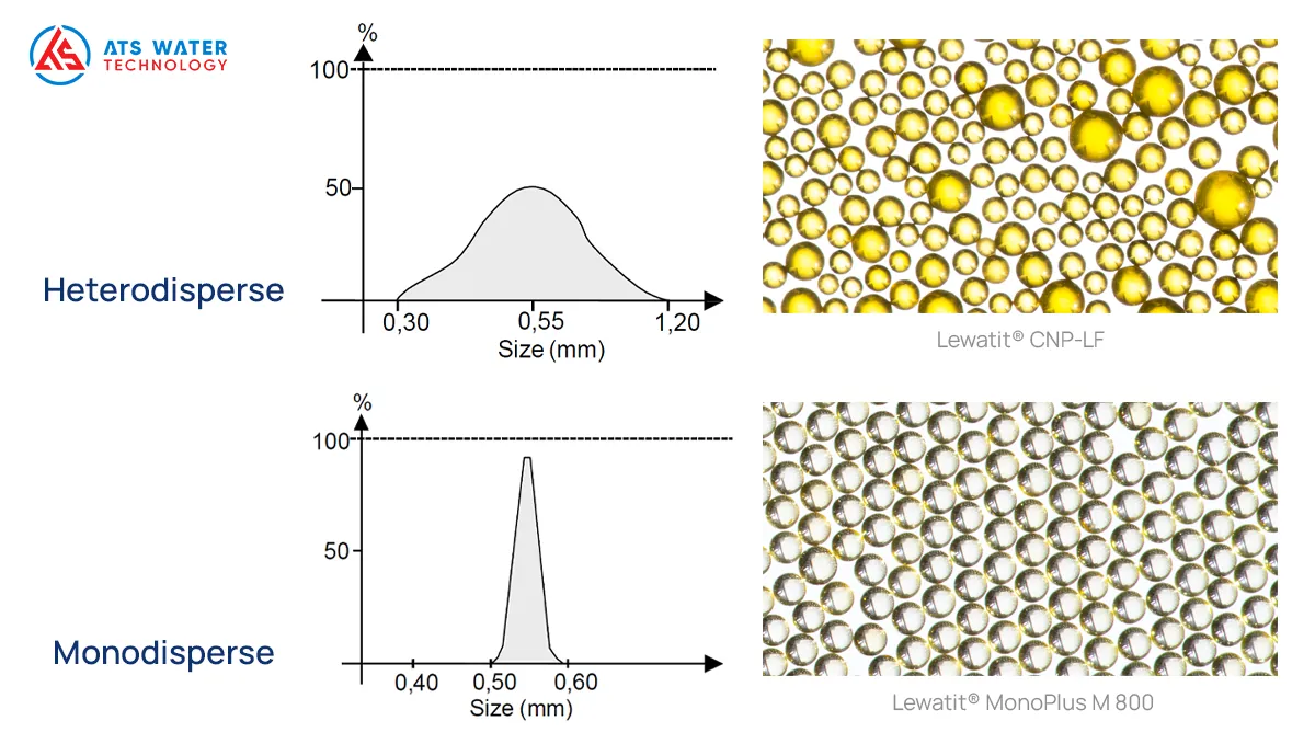 Lanxess resins feature MonoPlus® technology with uniform particle size, improving ion exchange performance, reducing pressure loss, and enhancing flow distribution.