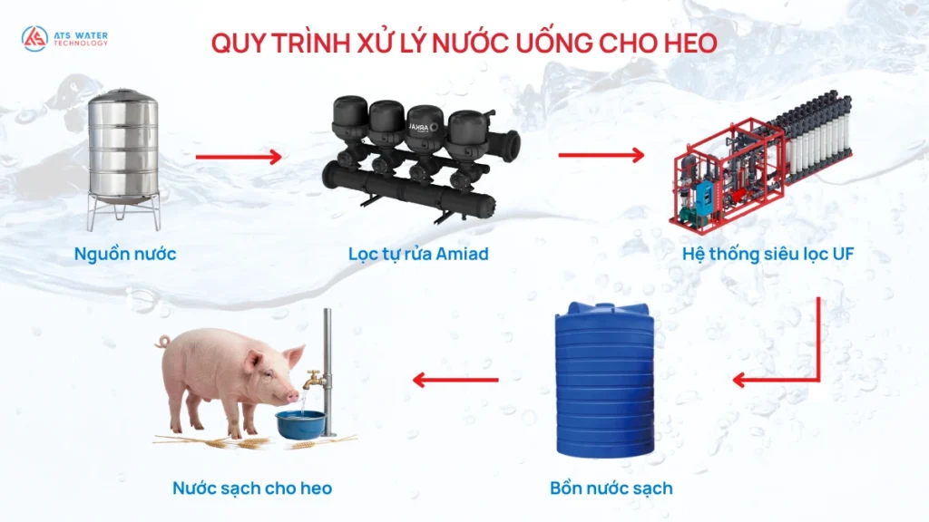 Quy trình xử lý nước uống cho heo tiêu chuẩn